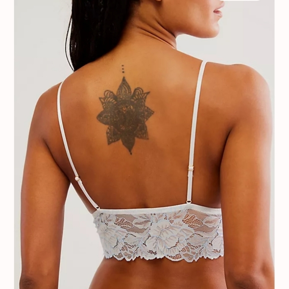 Free People- Crossdye Everyday Lace Longline Bralette (Nimbus Cloud)-M - Picture 2 of 5